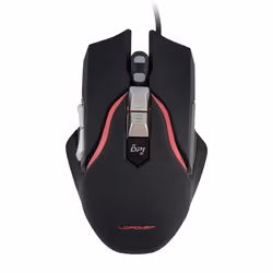 LC-Power m715B, Droitier, Optique, USB Type-A, 4000 DPI, Noir, Argent