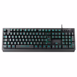 LC-Power LC-KEY-4B-LED, Avec fil, USB, Clavier mécanique, QWERTZ, LED, Noir