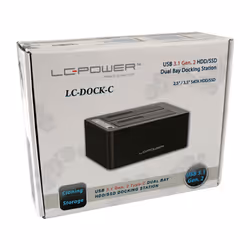 LC-Power LC-DOCK-C Station d'accueil de disques de stockage USB 3.2 Gen 2 (3.1 Gen 2) Type-C Noir - Vue supplémentaire 6