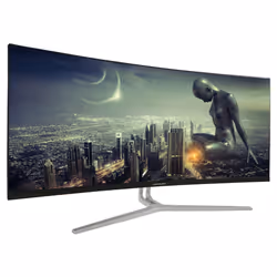 LC-Power LC-M34-UWQHD-100-C écran plat de PC 34" UltraWide Quad HD Noir, Argent, Blanc