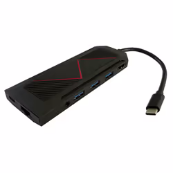 LC-Power LC-HUB-C-MULTI-6-RGB hub & concentrateur USB 3.2 Gen 2 (3.1 Gen 2) Type-C 5000 Mbit/s Noir - Vue supplémentaire 2