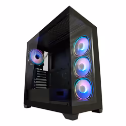 LC-Power LC-715B-ON, Midi Tower, PC, Noir, ATX, micro ATX, Mini-ITX, Métal, Plastique, Verre trempé, Jouer