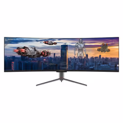 LC-Power LC-M49-DQHD-120-C-Q, 124,5 cm (49"), 5120 x 1440 pixels, UltraWide Quad HD, QLED, 6 ms, Noir