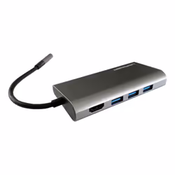 LC-Power LC-HUB-C-MULTI-5, Avec fil, USB 3.2 Gen 1 (3.1 Gen 1) Type-C, 100 W, 10,100,1000 Mbit/s, Anthracite, Noir, MicroSD ( ...