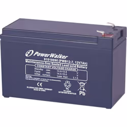 PowerWalker PWB12-7, Sealed Lead Acid (VRLA), 12 V, 7 Ah, 105 A, 65 mm, 99 mm