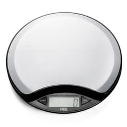 ADE Anja Noir, Acier inoxydable Comptoir Rond Balance de ménage électronique