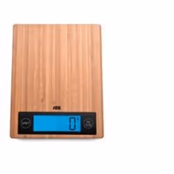 ADE Ramona, Balance de ménage électronique, 5 kg, 1 g, Bois, Bambou, Verre, Senseur, Tactile