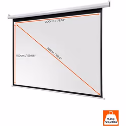Ecran de projection motorisé MAXLUM ivolum 200 x 150 cm - Format 4:3 - Home Cinema - FULL HD 4K 3D