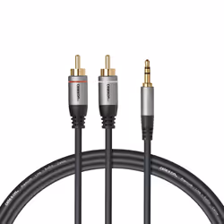 Celexon 1000015589 câble audio 1 m 2 x RCA 3,5mm Noir