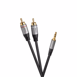 Celexon 1000015591, 2 x RCA, Mâle, 3,5mm, Mâle, 2 m, Noir