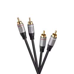 Celexon 1000015599, 2 x RCA, Mâle, 2 x RCA, Mâle, 3 m, Noir