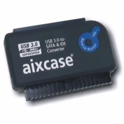 aixcase AIX-BLUSB3SI-PS, USB, SATA, Noir, PC, 62 mm, 42 mm