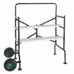 Description générale Fini les échelles instables et les constructions en aluminium, avec notre échafaudage mobile sur roues B ...