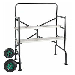 Echafaudage roulant 140x78,5x135cm, 2 plates-formes, 150kg de charge très stable et sécure, poids 21 kg, 2 roues d'air, en acier - de Brast