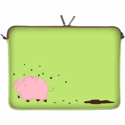 Housse Pour Ordinateur Portable - DIGITTRADE - LS158-11 - Vert - Compatible 116 pouces - Design Happy Piggy
