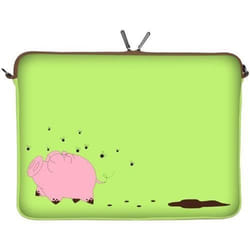 Housse Pour Ordinateur Portable - DIGITTRADE - LS158-11 - Vert - Compatible 116 pouces - Design Happy Piggy