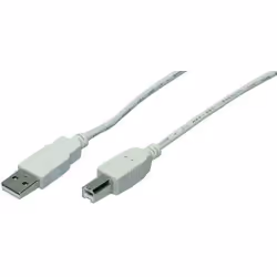LogiLink 1.8m USB 2.0, 1,8 m, USB A, USB B, USB 2.0, Mâle/Mâle, Gris