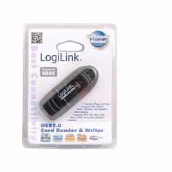 LogiLink Cardreader USB 2.0 Stick external for SD/MMC lecteur de carte mémoire Noir