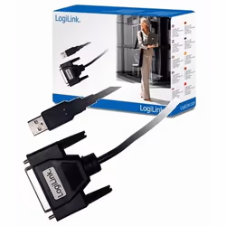 LogiLink USB / D-SUB 25 Adapter Cable, 1.8m 1,8 m D-sub (DB-25) Noir