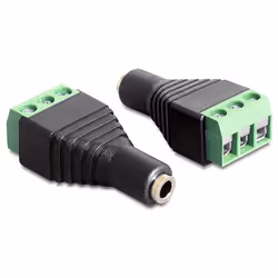 DeLOCK 65455, 3.5 mm, 3 pin terminal block, Noir, Vert