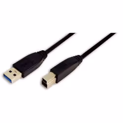 LogiLink 1m USB 3.0, 1 m, USB A, USB B, USB 3.2 Gen 1 (3.1 Gen 1), Mâle/Mâle, Noir
