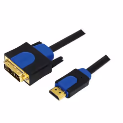 LogiLink CHB3102, 2 m, HDMI, DVI-D, Or, Noir, Bleu, Mâle/Mâle