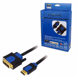 LogiLink CHB3102 câble vidéo et adaptateur 2 m HDMI DVI-D Noir, Bleu