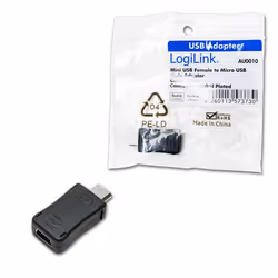 LogiLink AU0010 changeur de genre de câble Micro USB Mini USB Noir