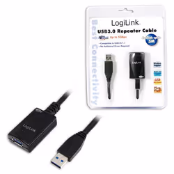 LogiLink 5.0m USB 3.0 M/F câble USB 5 m USB 3.2 Gen 1 (3.1 Gen 1) USB A Noir
