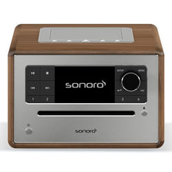 Sonoro ELITE Numérique DAB, DAB+, FM Argent, Noyer Lecture de MP3