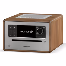 Sonoro ELITE Numérique DAB, DAB+, FM Argent, Noyer Lecture de MP3