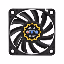 Titan TFD-6010L12Z, Ventilateur, 6 cm, 3600 tr/min, 26 dB, 15,03 cfm, Noir