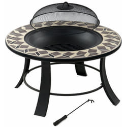 Bbq-toro - Brasero avec couvercle ø 75 cm Bol à feu avec protection contre les étincelles et tisonnier