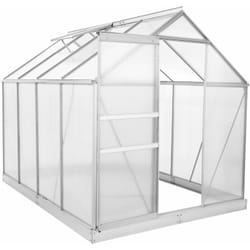 Serre en aluminium pour le jardin (avec base) 250 x 190 cm Panneaux de 4 mm - Zelsius