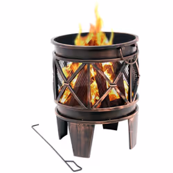 BBQ-Toro Panier à feu de jardin massif "Plum" Ø | 42 cm Grand panier à feu "Plum" avec tisonnier pour votre jardin ou votre t ...