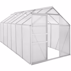 Zelsius Serre en aluminium pour le jardin | 380 x 190 cm | Panneaux de 6 mm | Utilisable serre à tomates, châssis de couche e ...