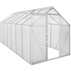 Serre en aluminium pour le jardin (sans base) 380 x 190 cm Panneaux de 6 mm - Zelsius