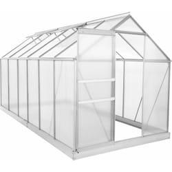 Serre en aluminium pour le jardin (avec base) 380 x 190 cm Panneaux de 6 mm - Zelsius