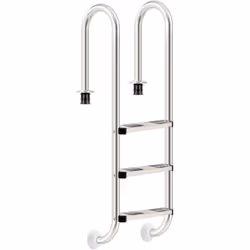 Zelsius Echelle de piscine à 3 marches en acier inoxydable V2A | 50,2 x 36,5 x 158 cm - argent L´échelle de piscine est adapt ...