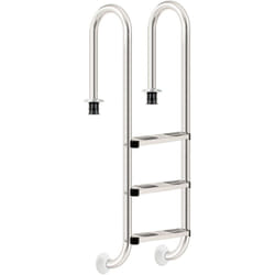 Zelsius Echelle de piscine à 3 marches en acier inoxydable V2A 50,2 x 36,5 x 158 cm - argent avec protection antidérapante Escalier de piscine