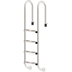 Zelsius Echelle de piscine à 4 marches en acier inoxydable V2A 50,2 x 36,5 x 183 cm - argent avec protection antidérapante Escalier de piscine