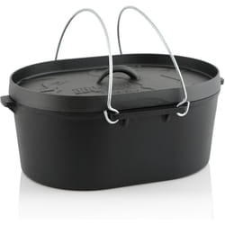 Bbq-toro - Dutch Oven DO10 9,3 Litres Marmite en fonte sans pieds déjà brûlé Rôtissoire 10 qt
