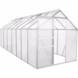 Zelsius Serre en aluminium pour le jardin | 430 x 190 cm | Panneaux de 6 mm | Utilisable serre à tomates, châssis de couche e ...