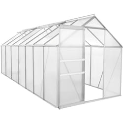 Serre en aluminium pour le jardin (sans base) 430 x 190 cm Panneaux de 6 mm - Zelsius