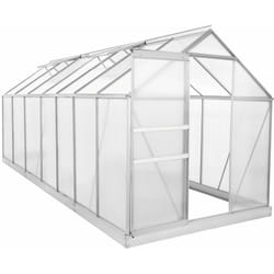Serre en aluminium pour le jardin (avec base) 430 x 190 cm Panneaux de 6 mm - Zelsius