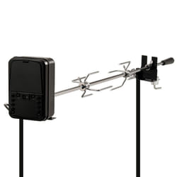 Bbq-toro - Broche de grill pour feu de camp 90 cm 2 aiguilles à viande et moteur (batterie)
