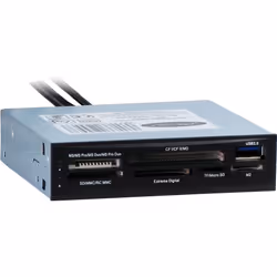 Inter-Tech CI-01, CF, Clé USB (MS), MicroDrive, MicroSD (TransFlash), MMC, MS Duo, MS Micro (M2), MS PRO, MS PRO..., Noir, 3. ...