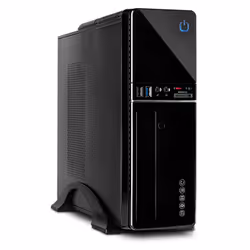 Inter-Tech IT-607, Bureau, PC, Noir, micro ATX, Mini-ITX, 1x 80 mm, 80 mm