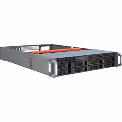 Inter-Tech IPC 2U-2408 Support Noir, Acier inoxydable