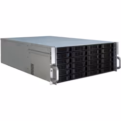 Inter-Tech 4U-4424, Support, Serveur, Noir, Argent, ATX, EATX, micro ATX, Mini-ITX, SSI EEB, Métal, 4U